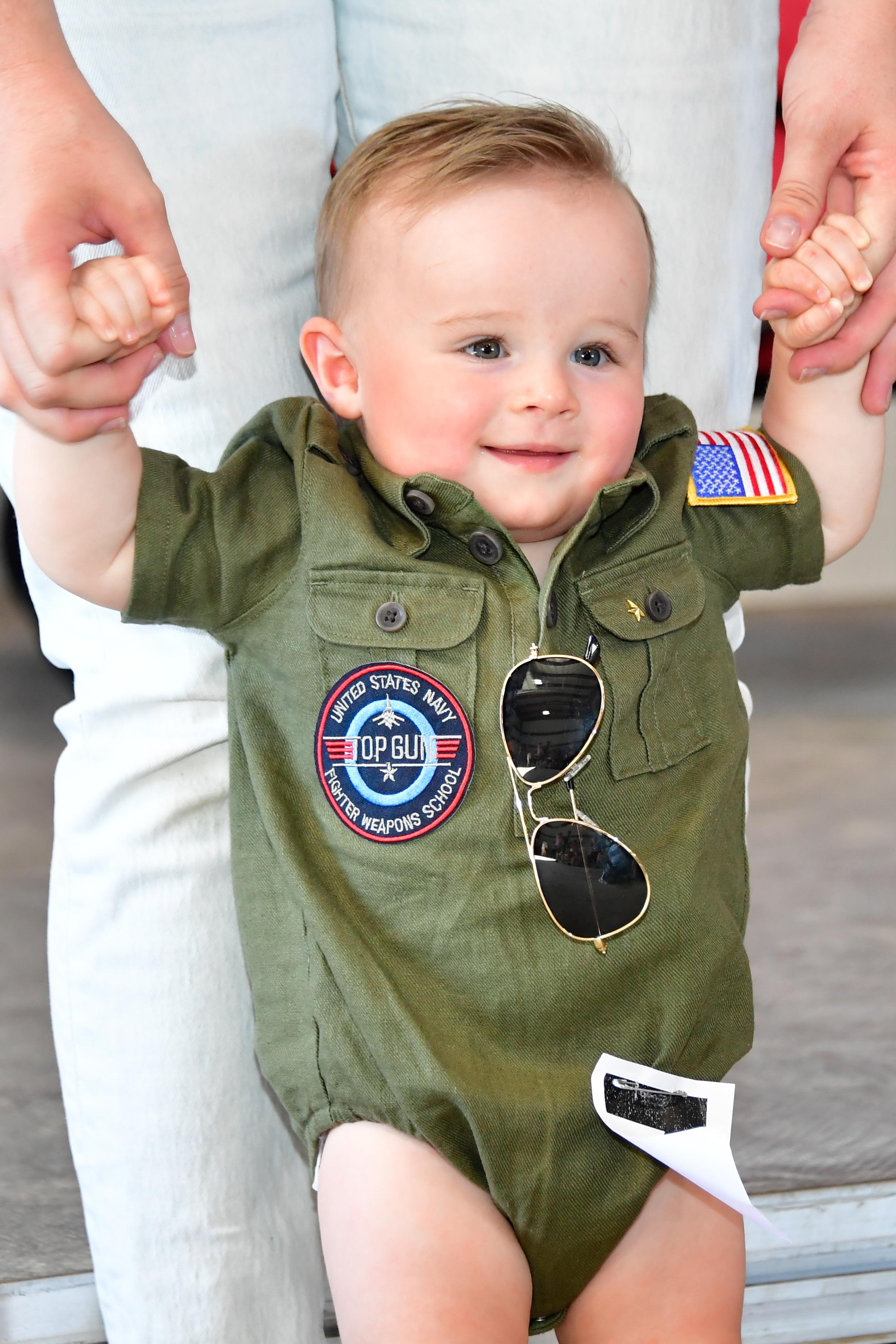 baby in army uniform