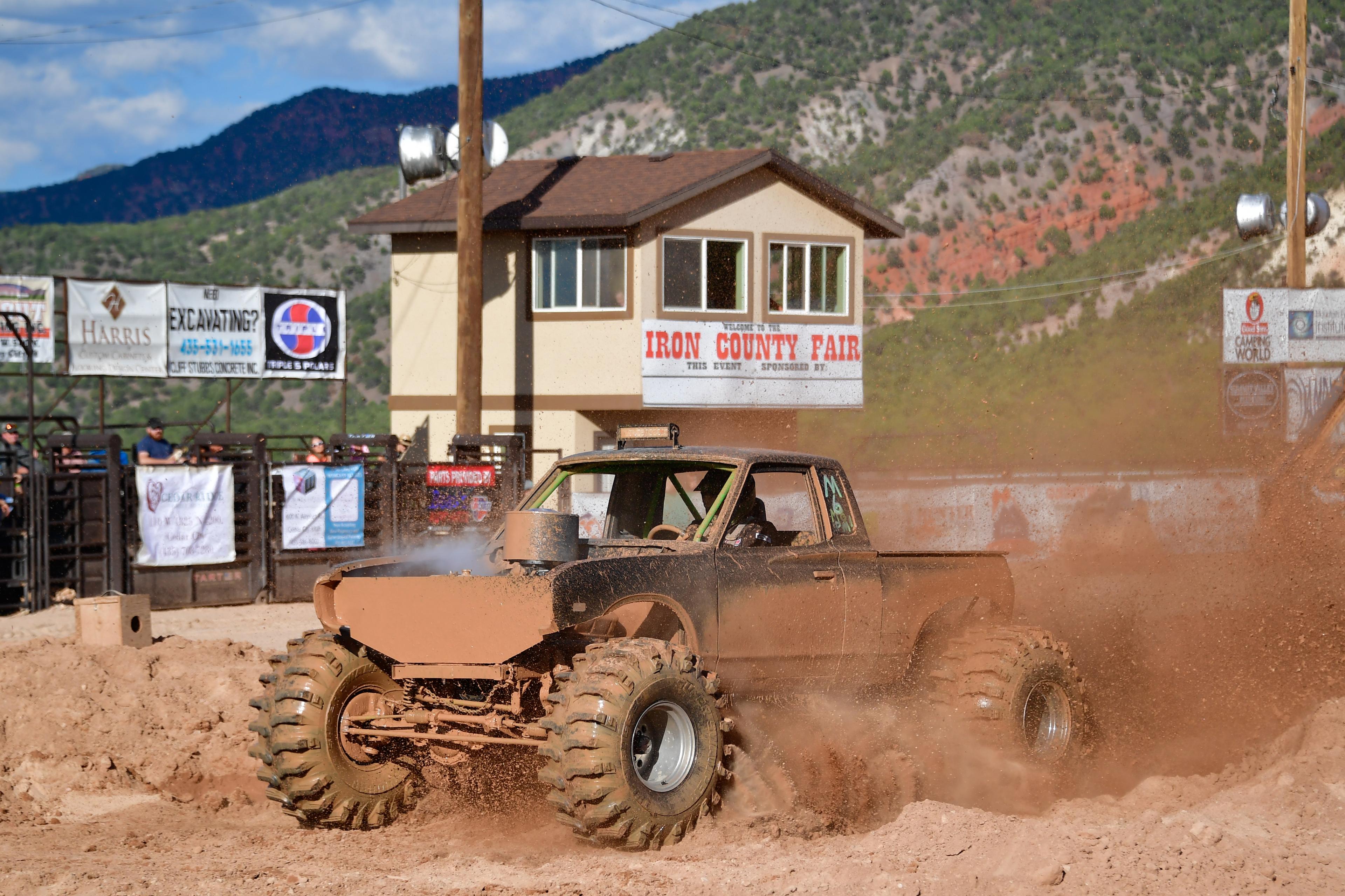 black truck in mud